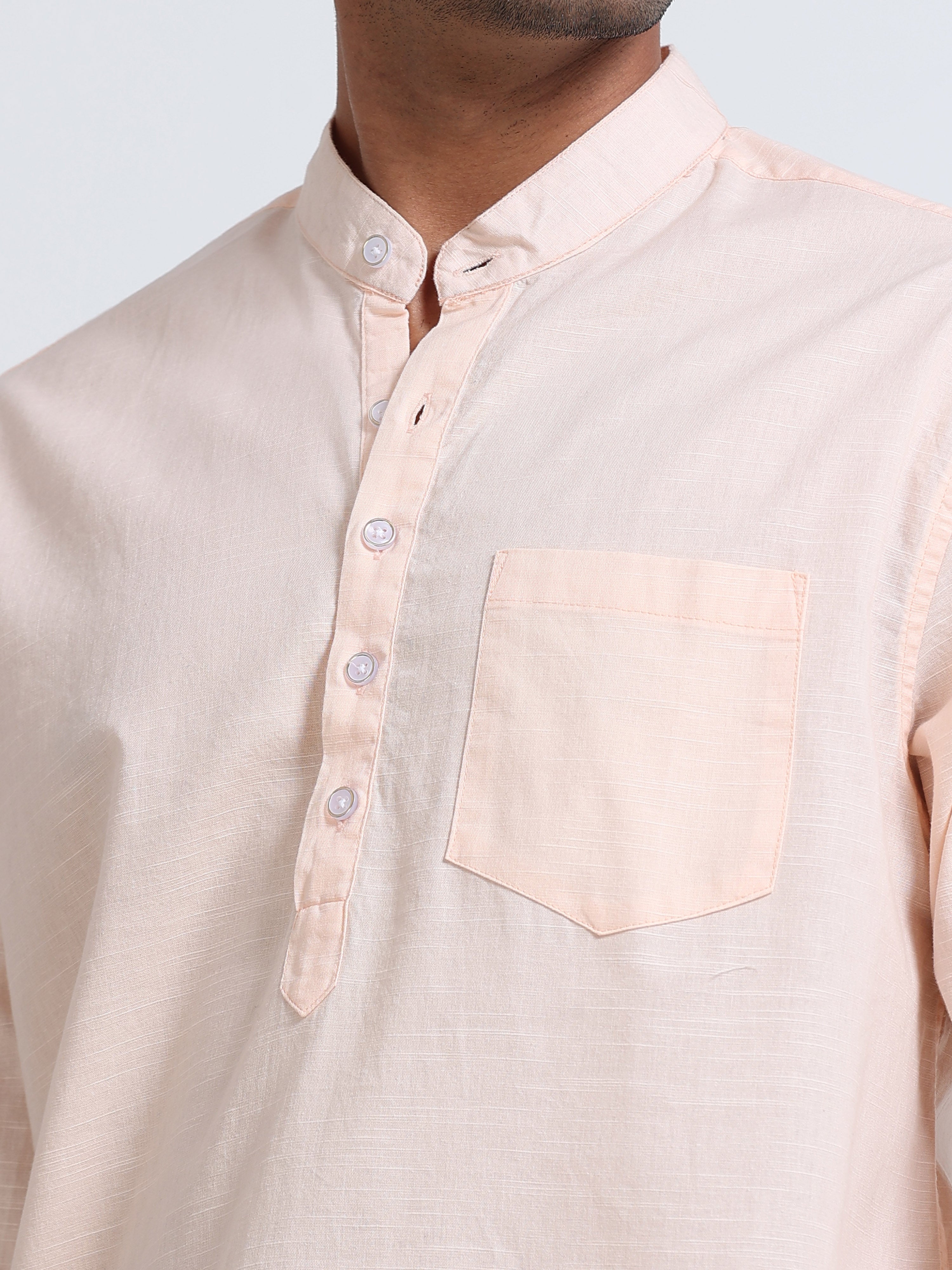 Plain Biege Half Kurta