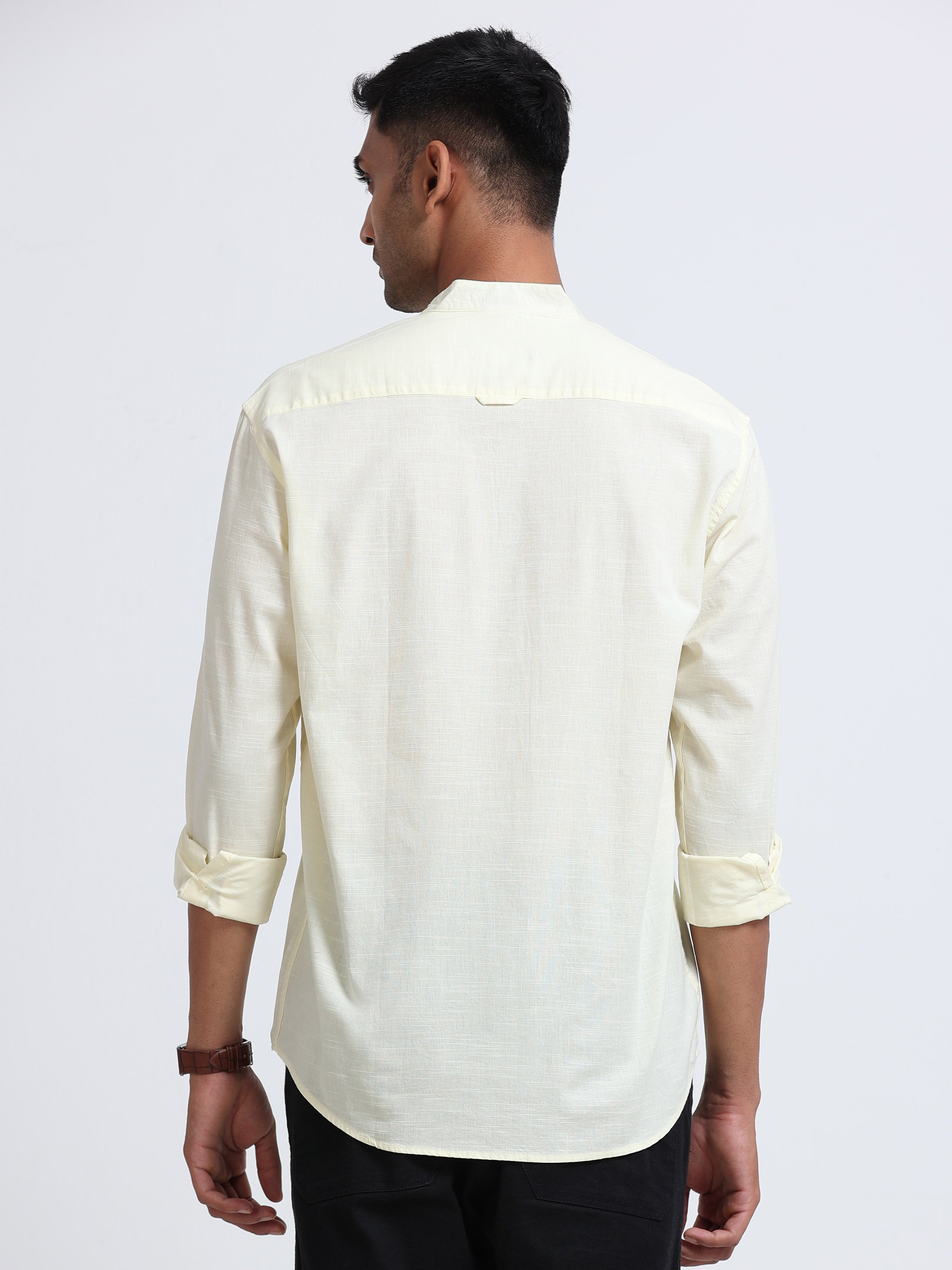 Plain Yellow Half Kurta
