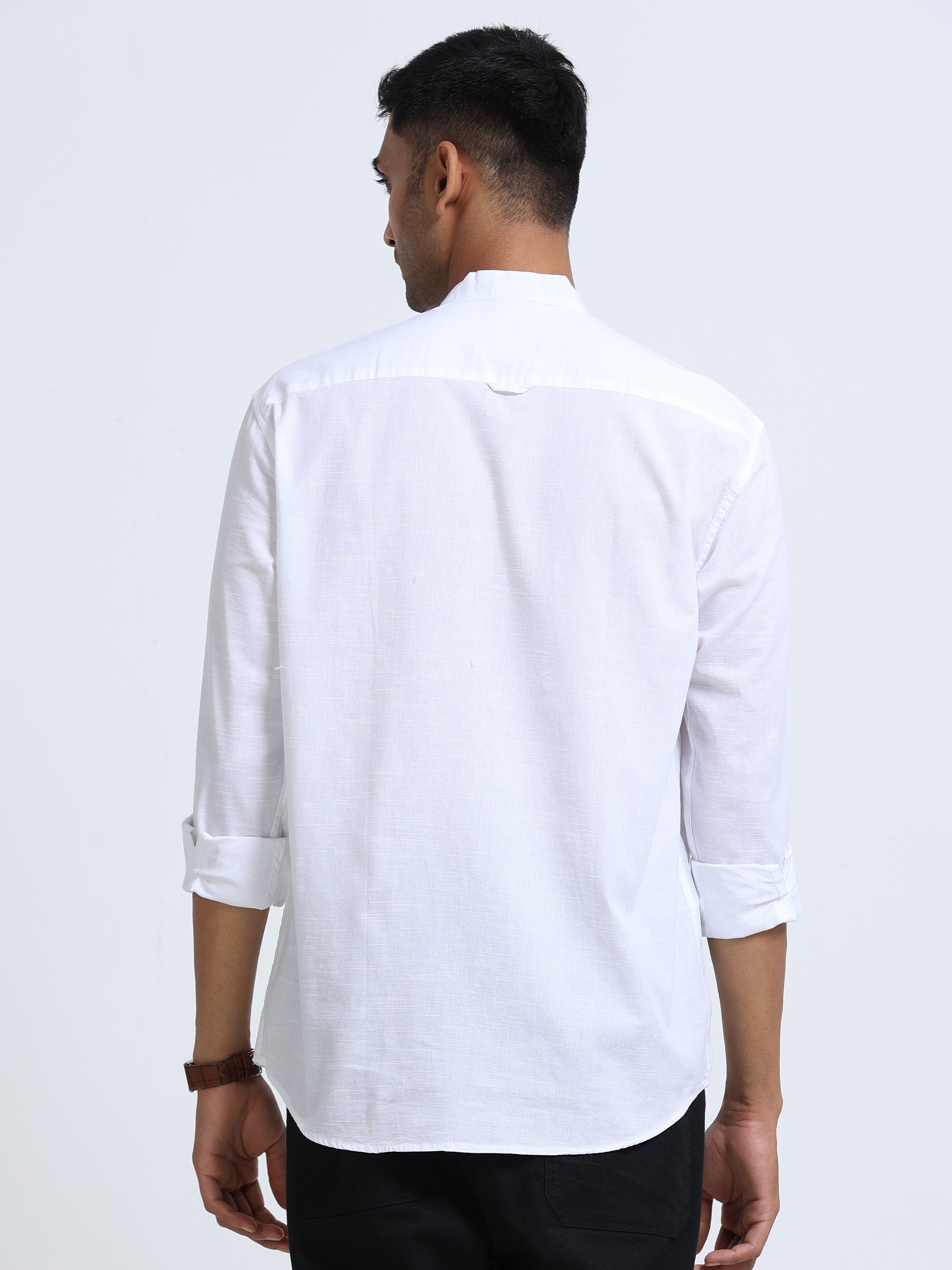 Plain White Half Kurta