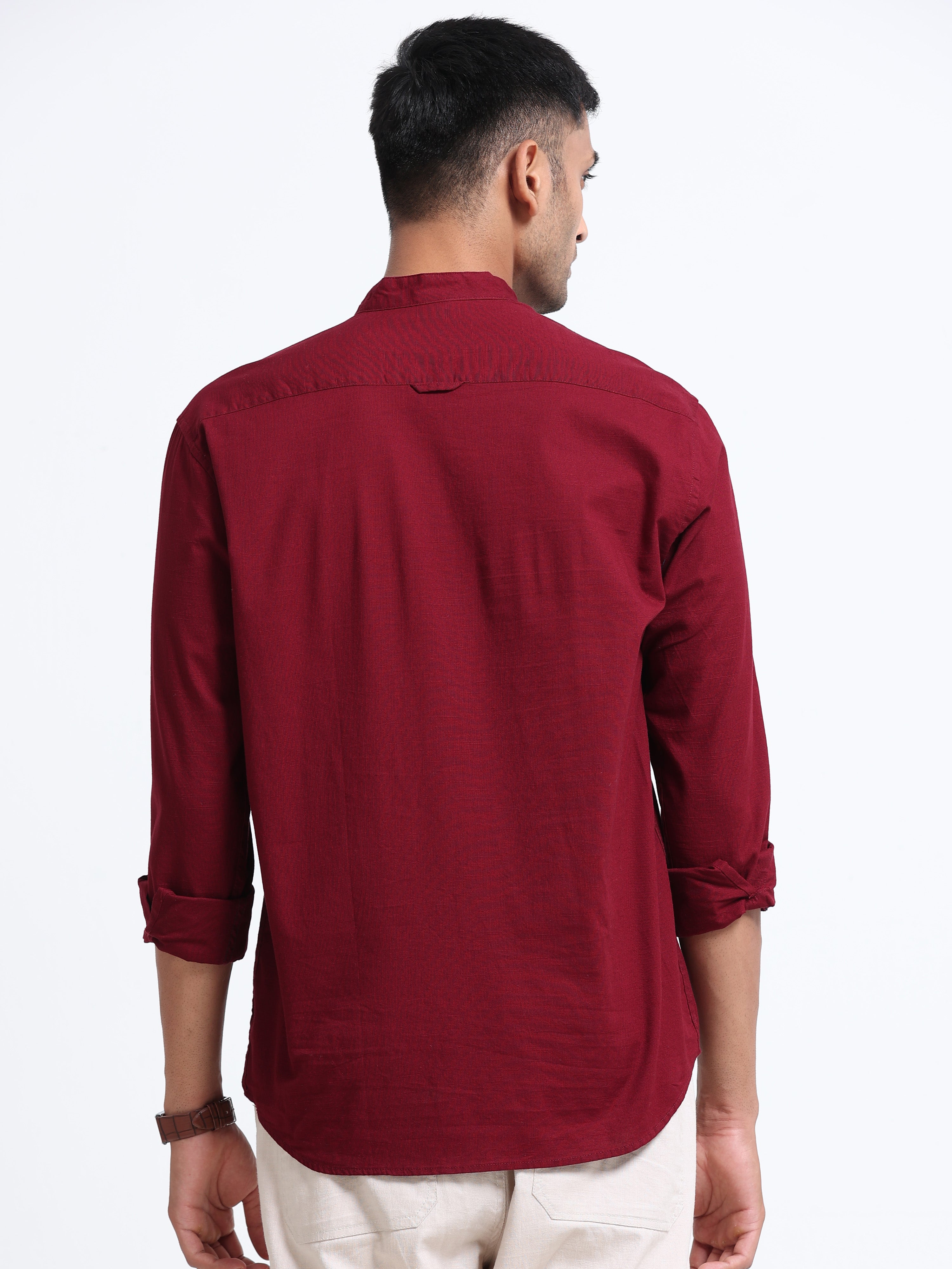 Plain Red Half Kurta