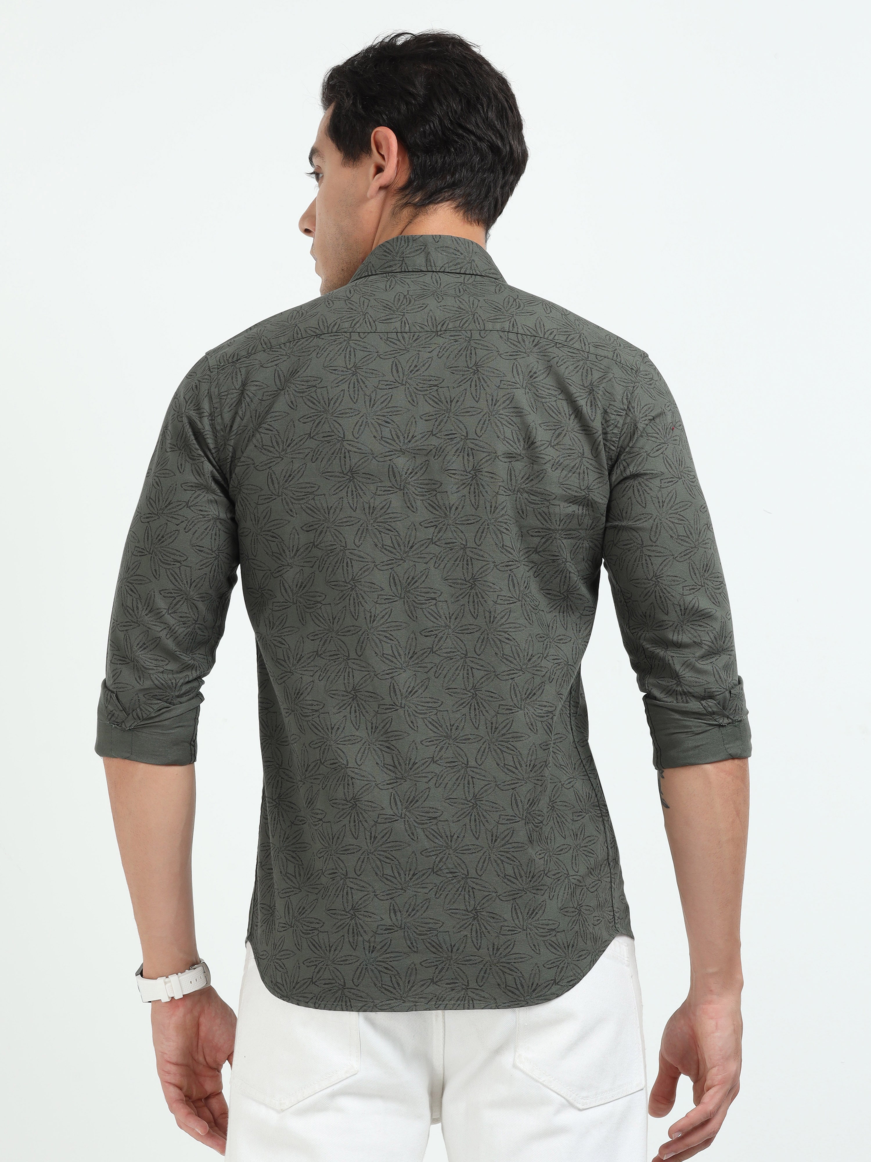 PRĀNA Noir Palm Reverie Full Sleeve Shirt