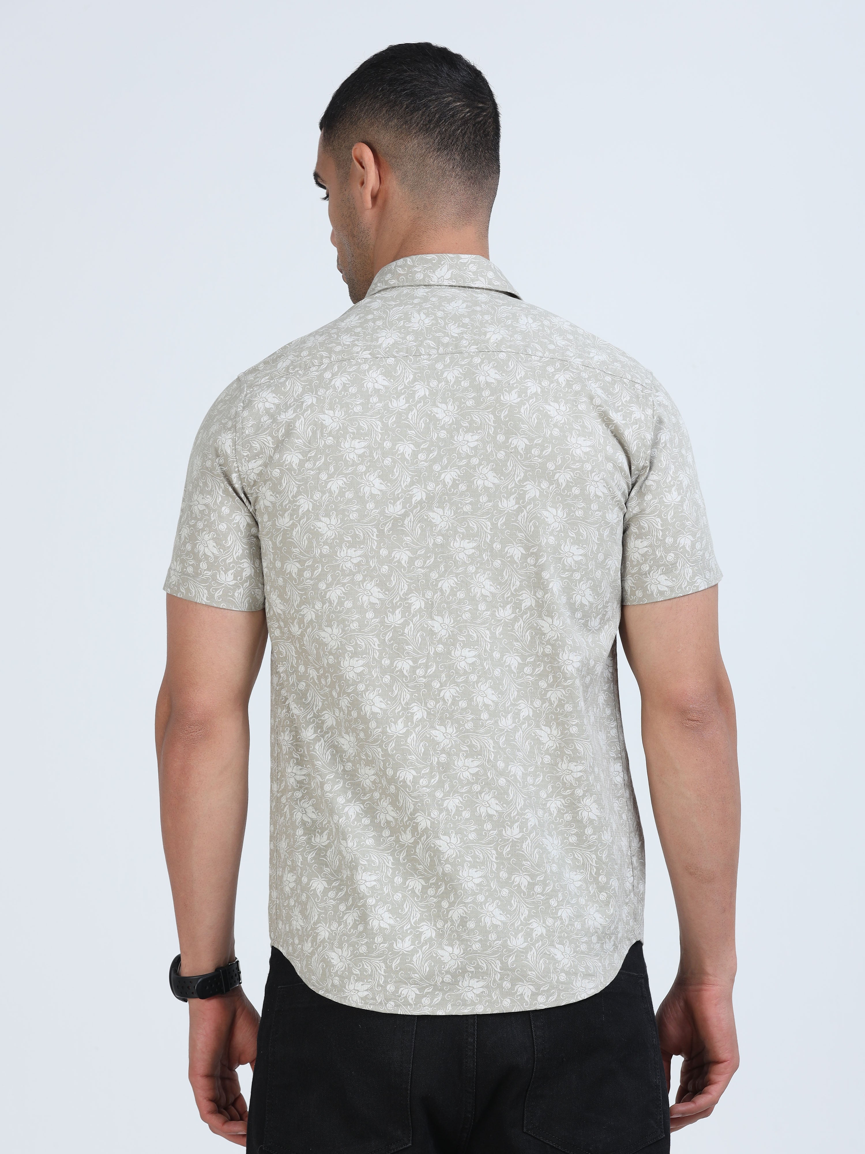 PRĀNA Printed Sandstone Flora Half Hands Shirt