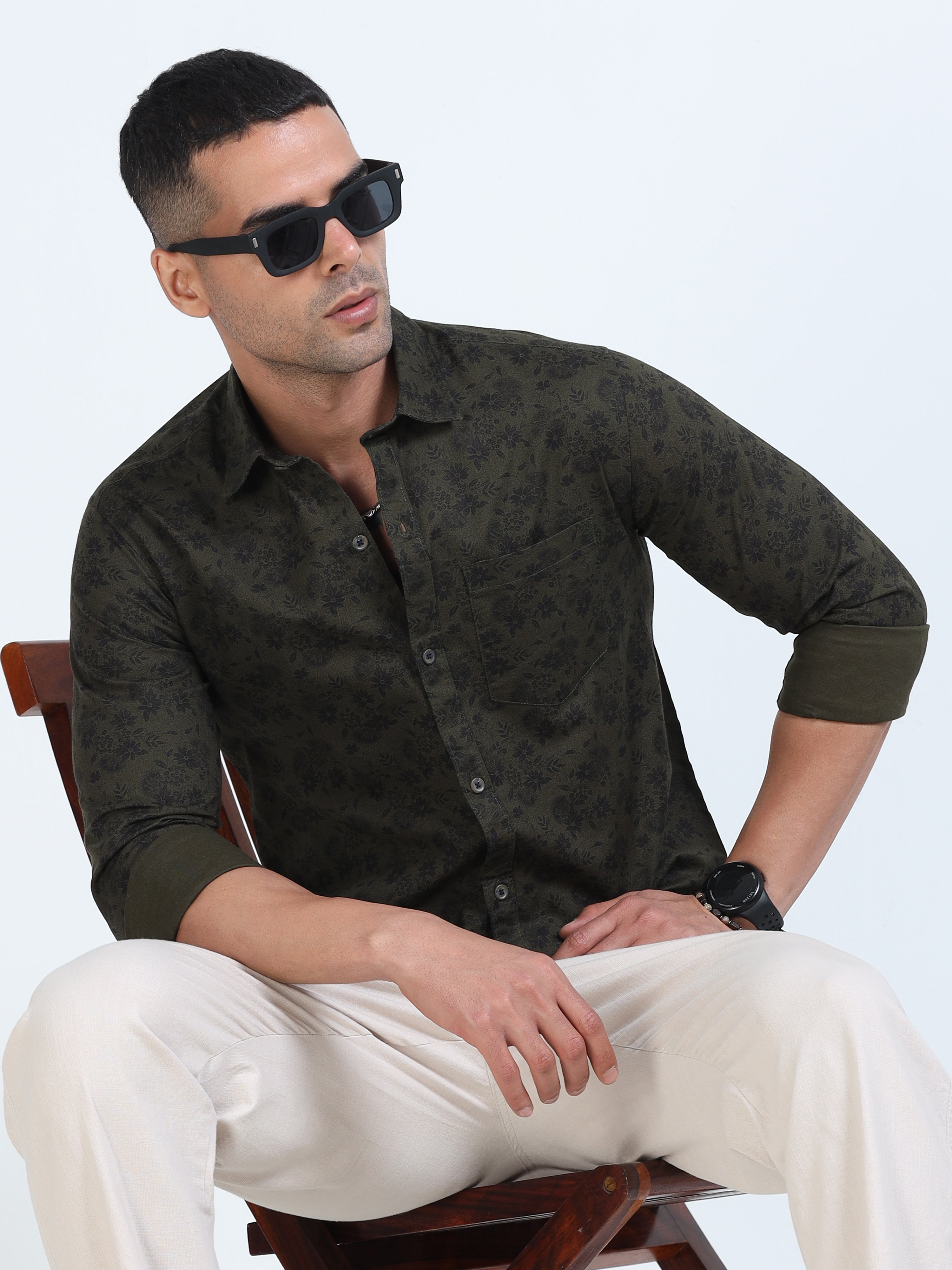 PRĀNA Printed Eclipse Garden Full Hands Shirt