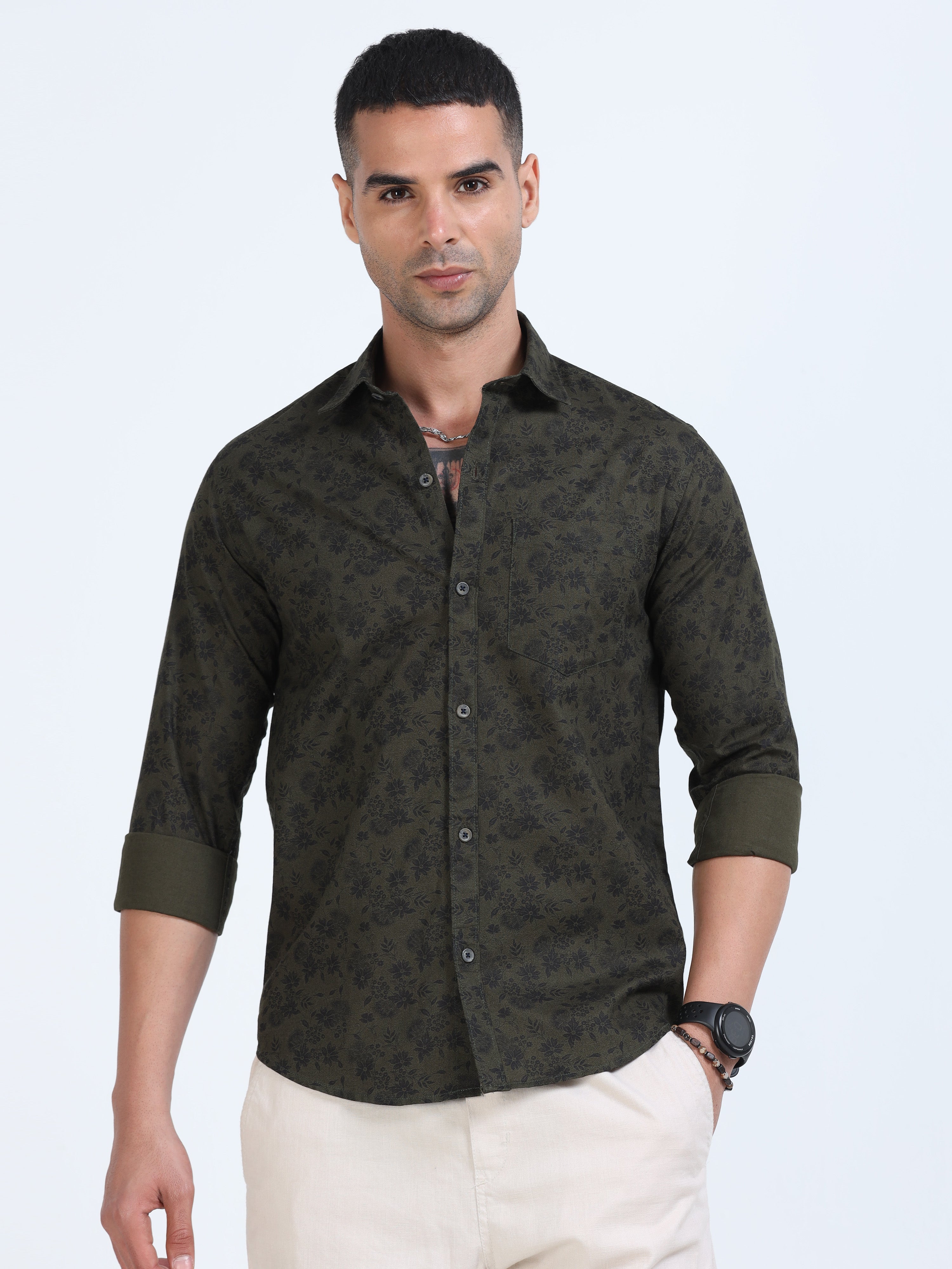 PRĀNA Printed Eclipse Garden Full Hands Shirt