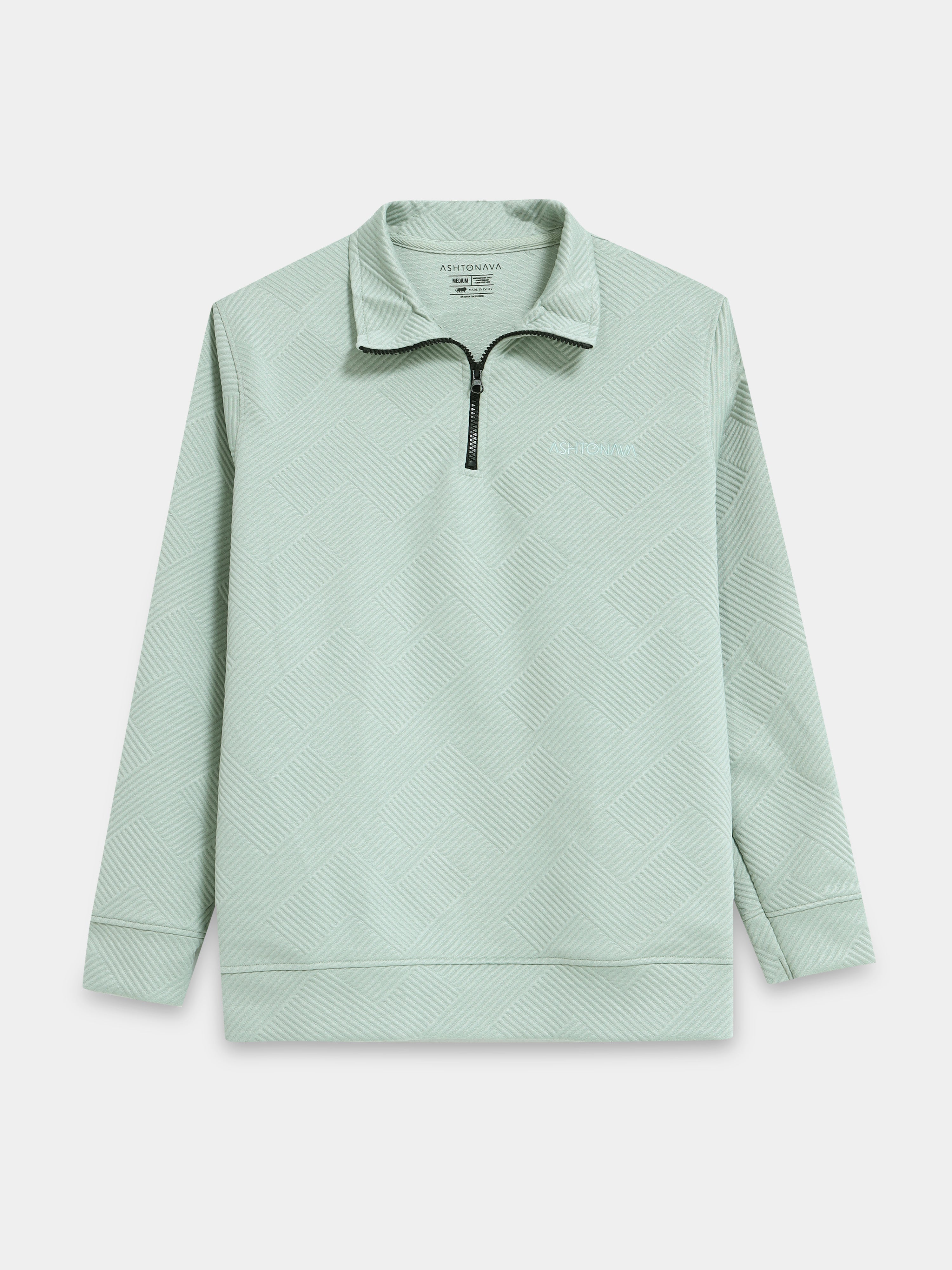 Green Zipper T-shirt Full Sleeves