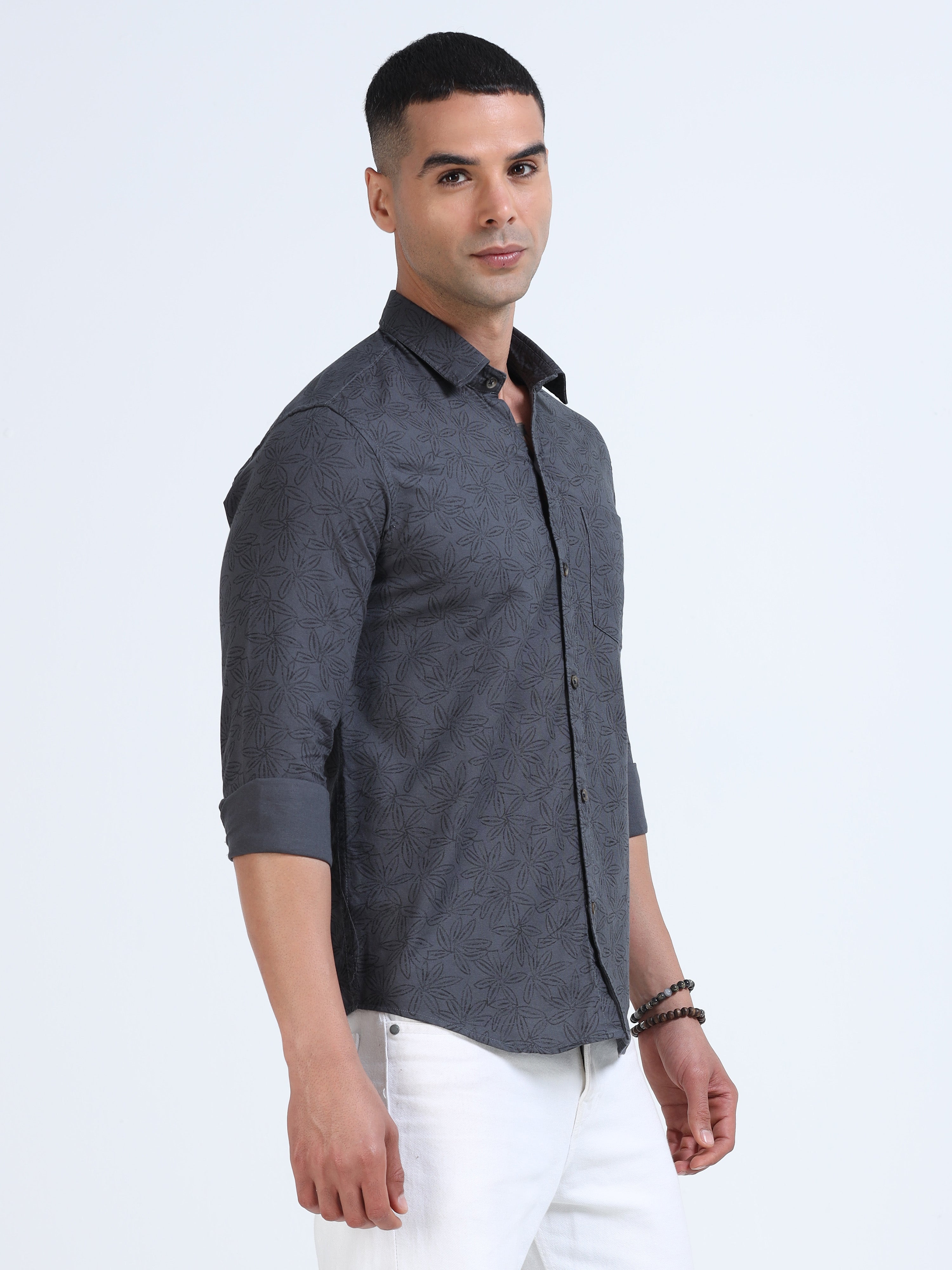 PRĀNA Printed Shadow Palm Full Sleeve Shirt