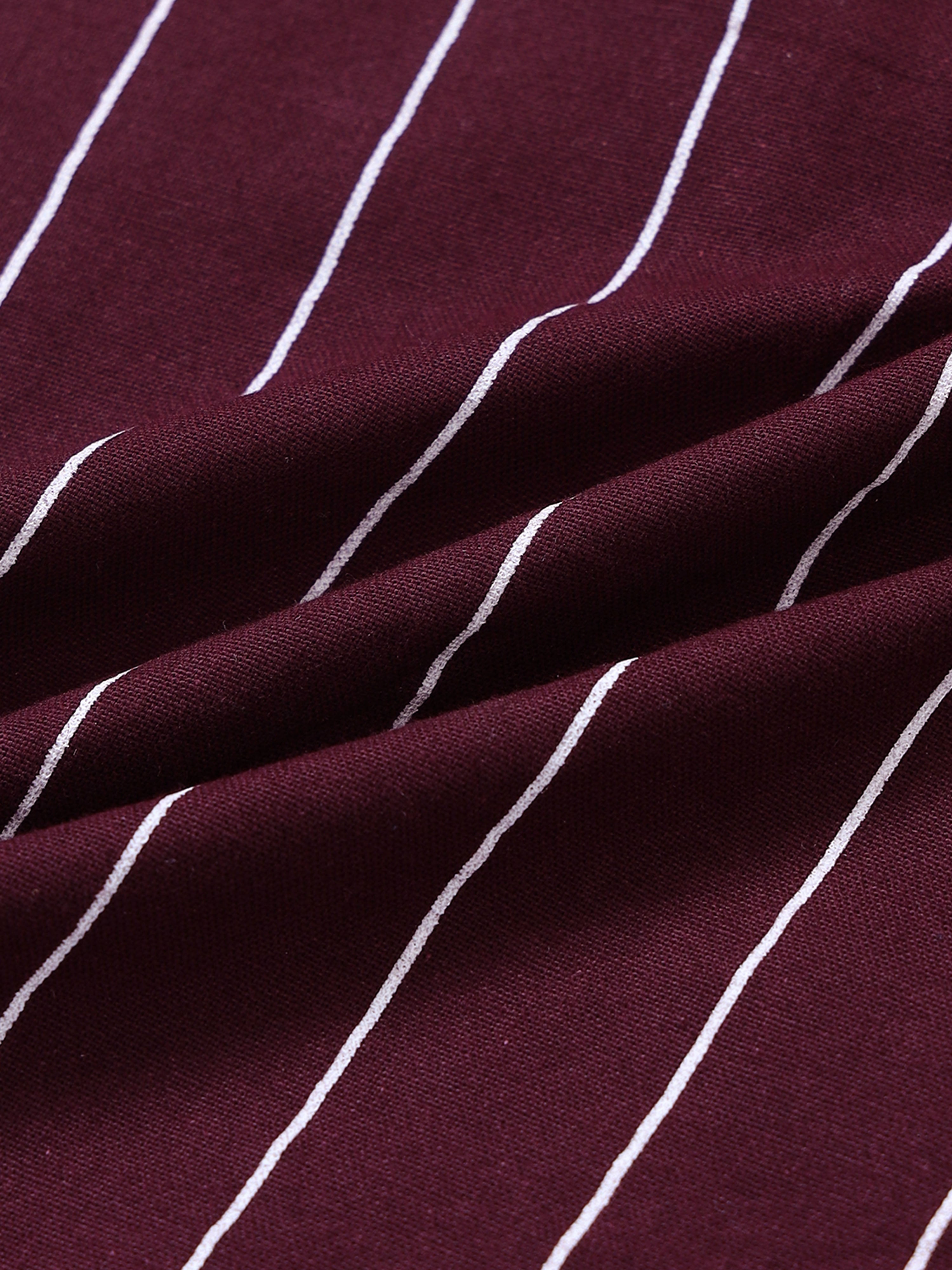 Maroon Stripped Casual Shirt Full Hands Shirt