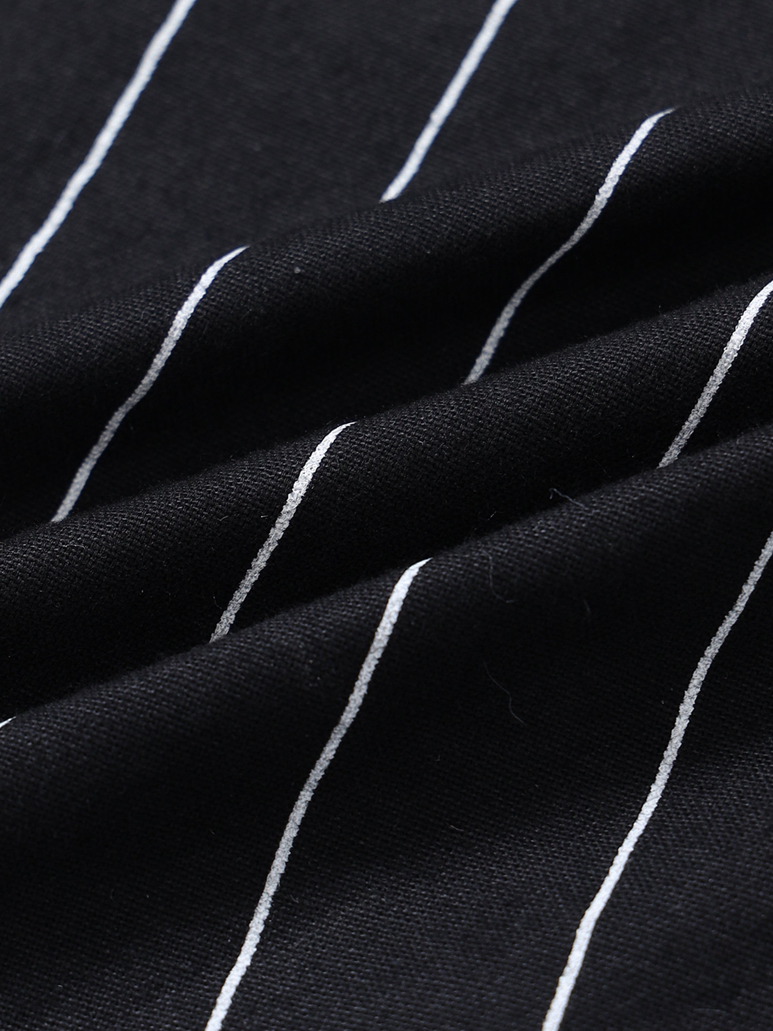 Black Stripped Casual Full Hands Shirt