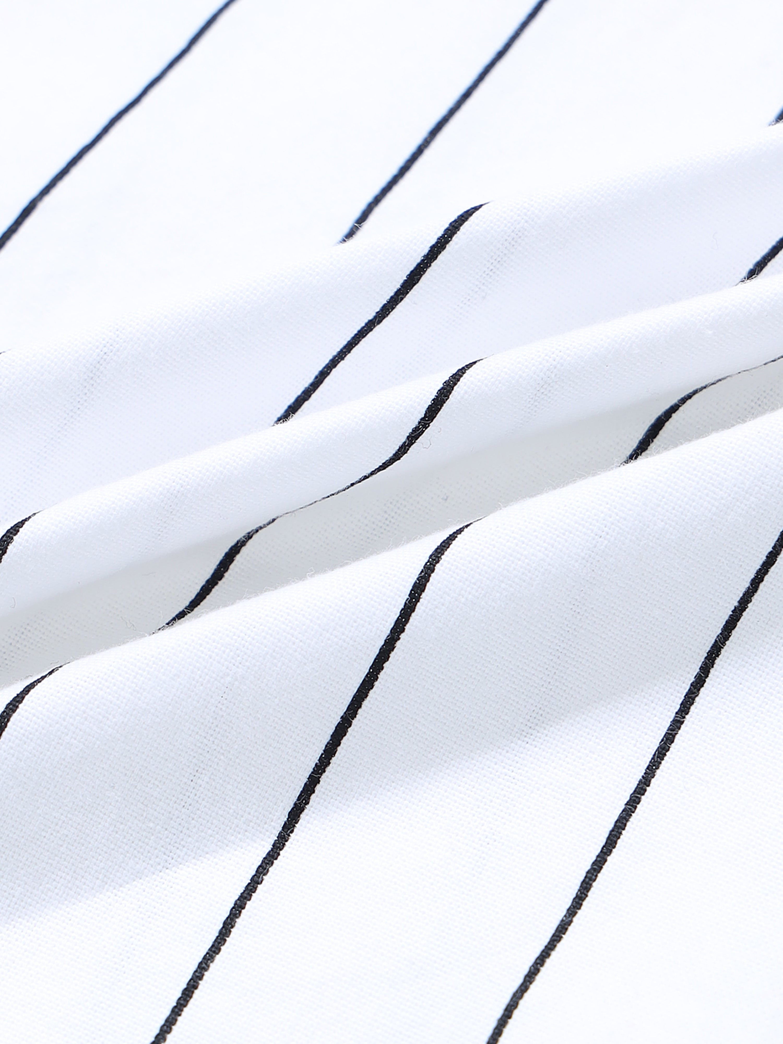 White Stripped Casual Full Hands Shirt