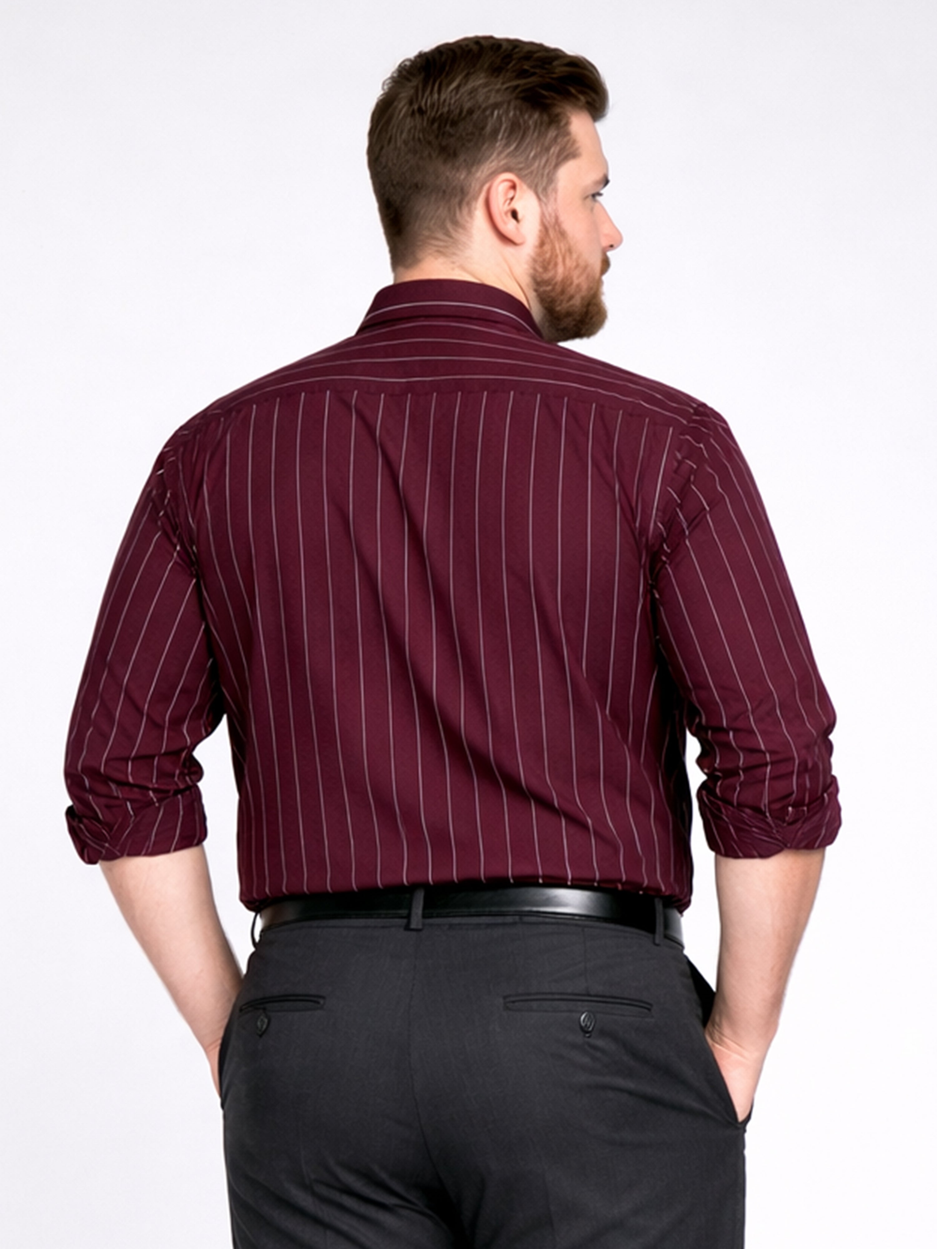 Maroon Stripped Casual Shirt Full Hands Shirt