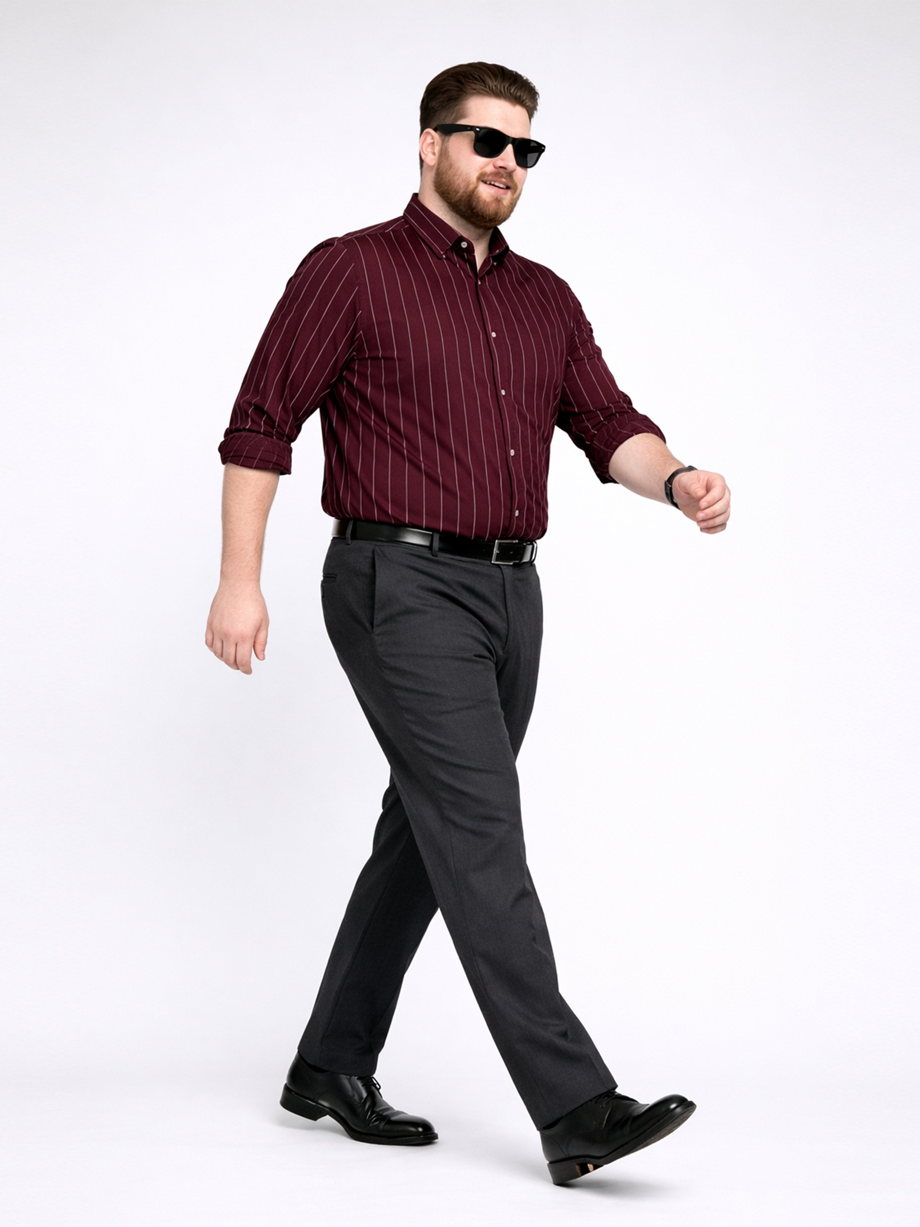 Maroon Stripped Casual Shirt Full Hands Shirt