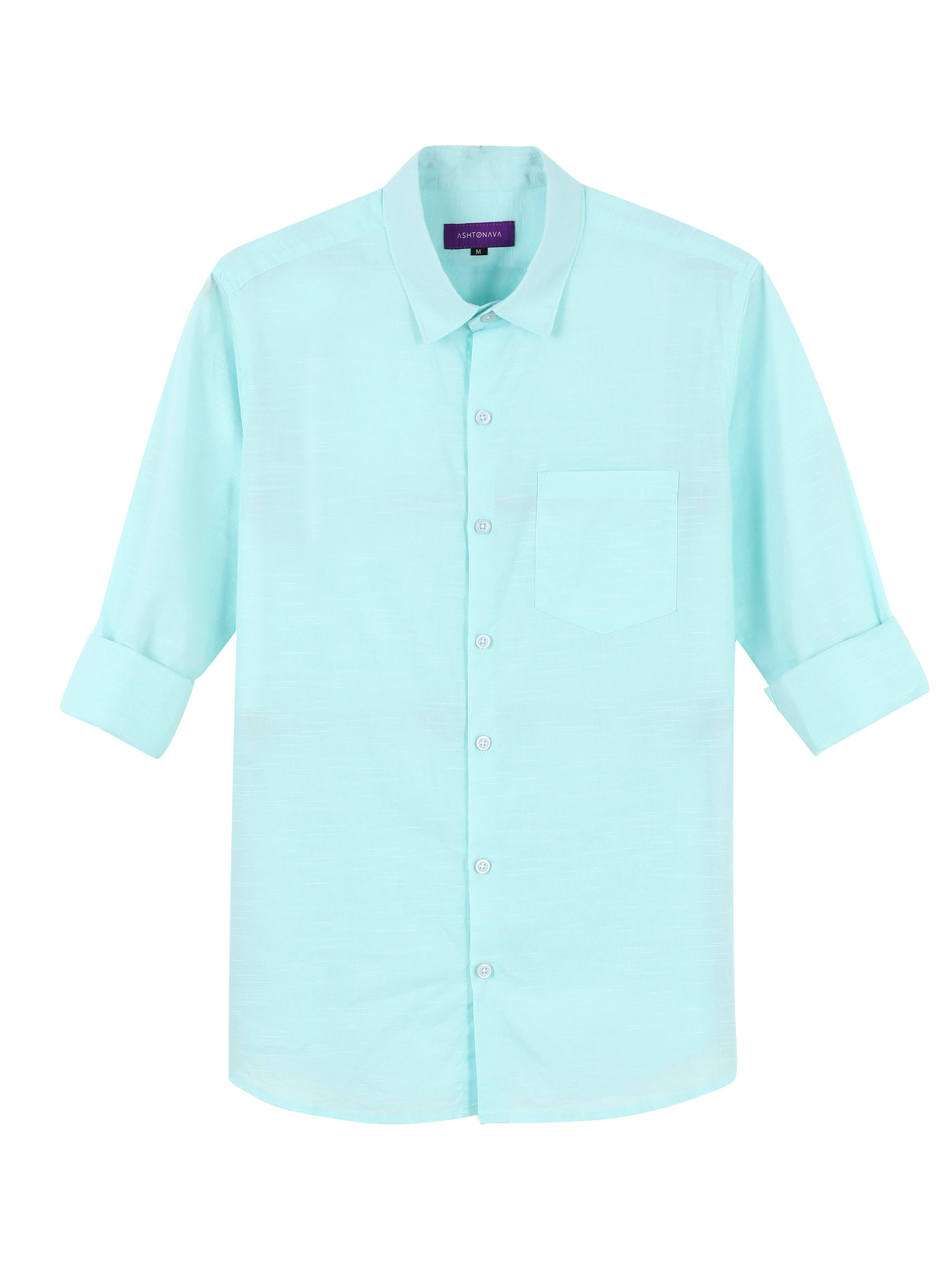 Old Ivy Green Classic Cotton-Lenin Shirt