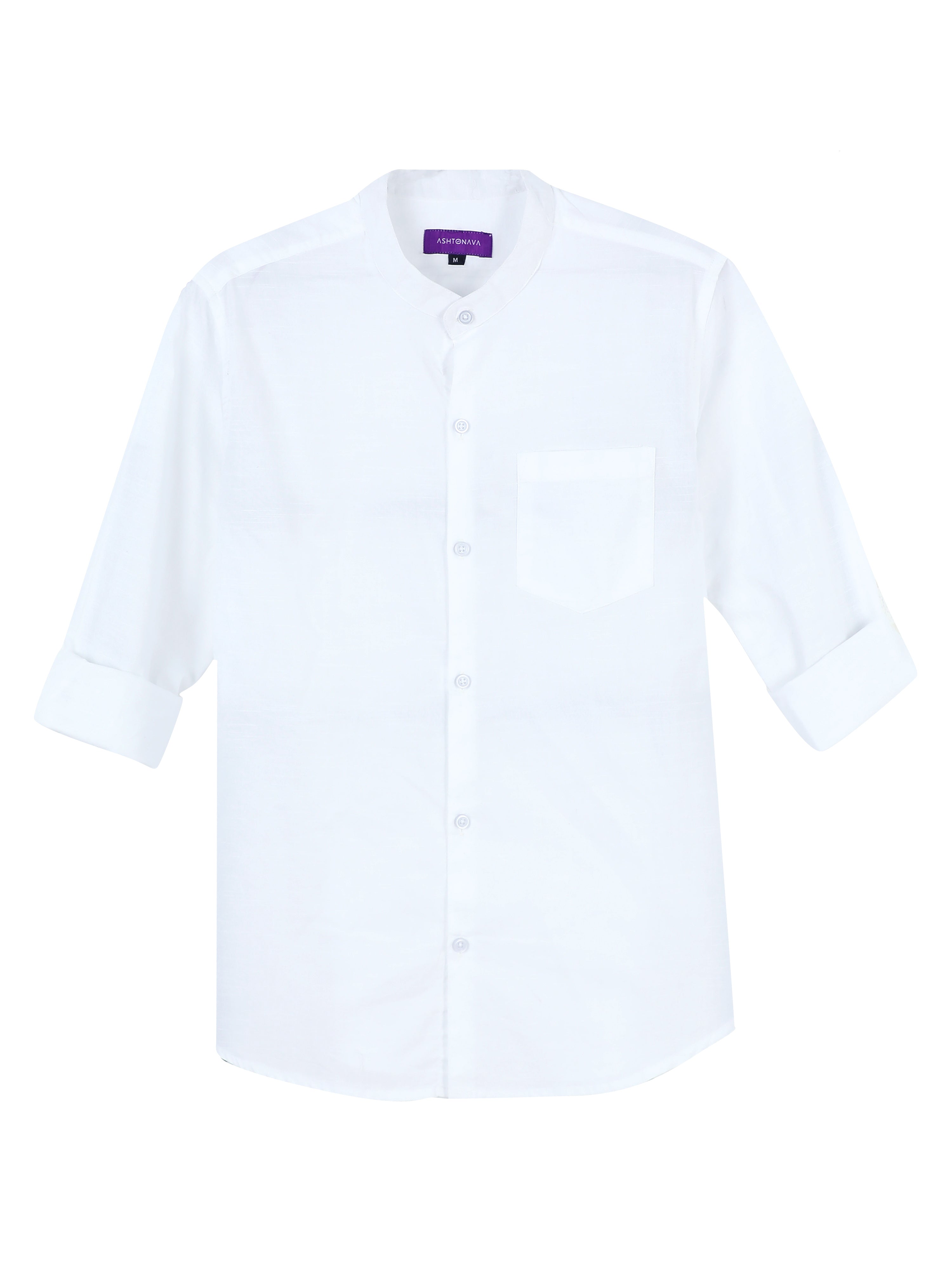 Classic White Madarin Collar Shirt