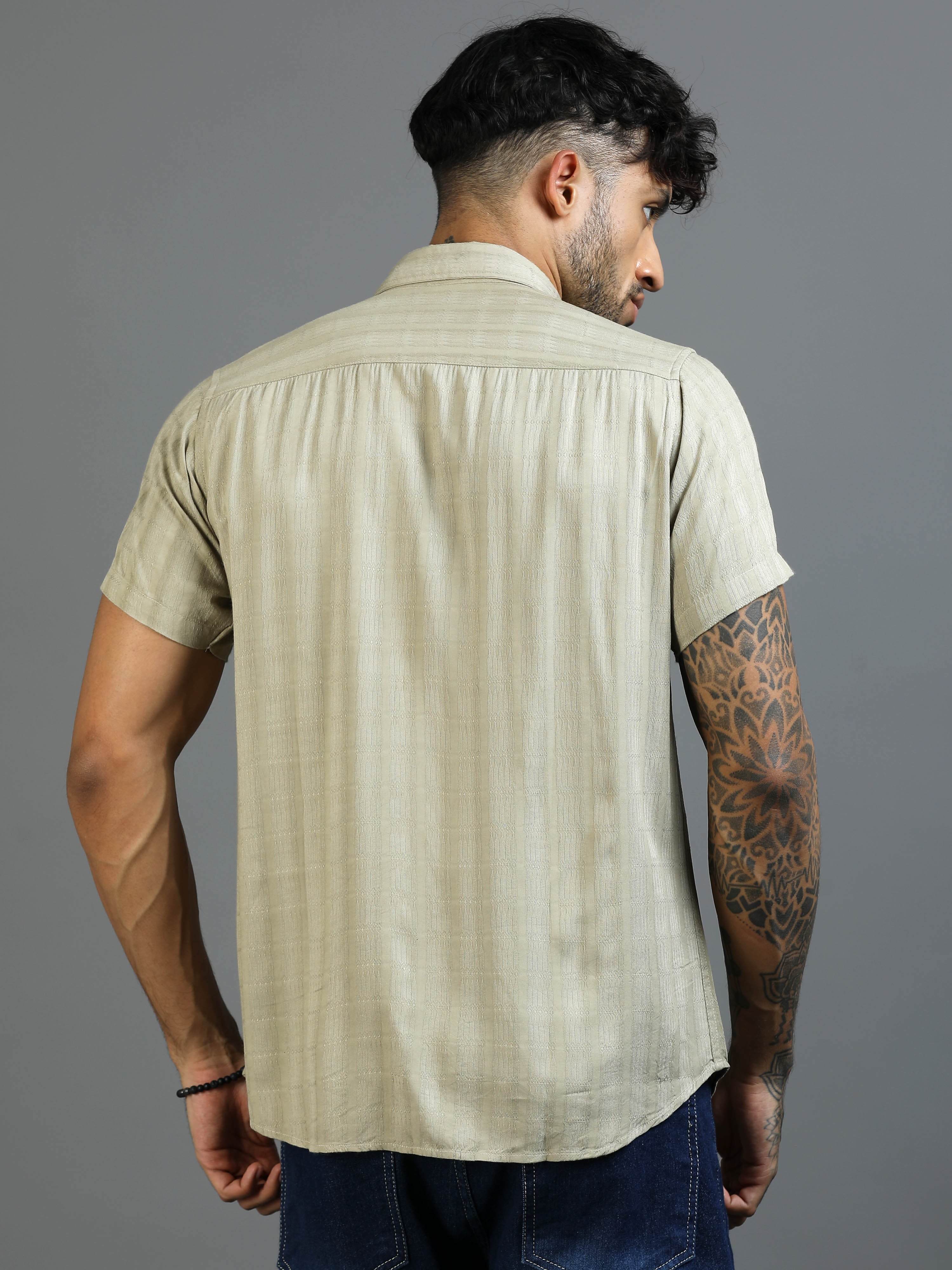 Biege Cotton Lycra Shirt