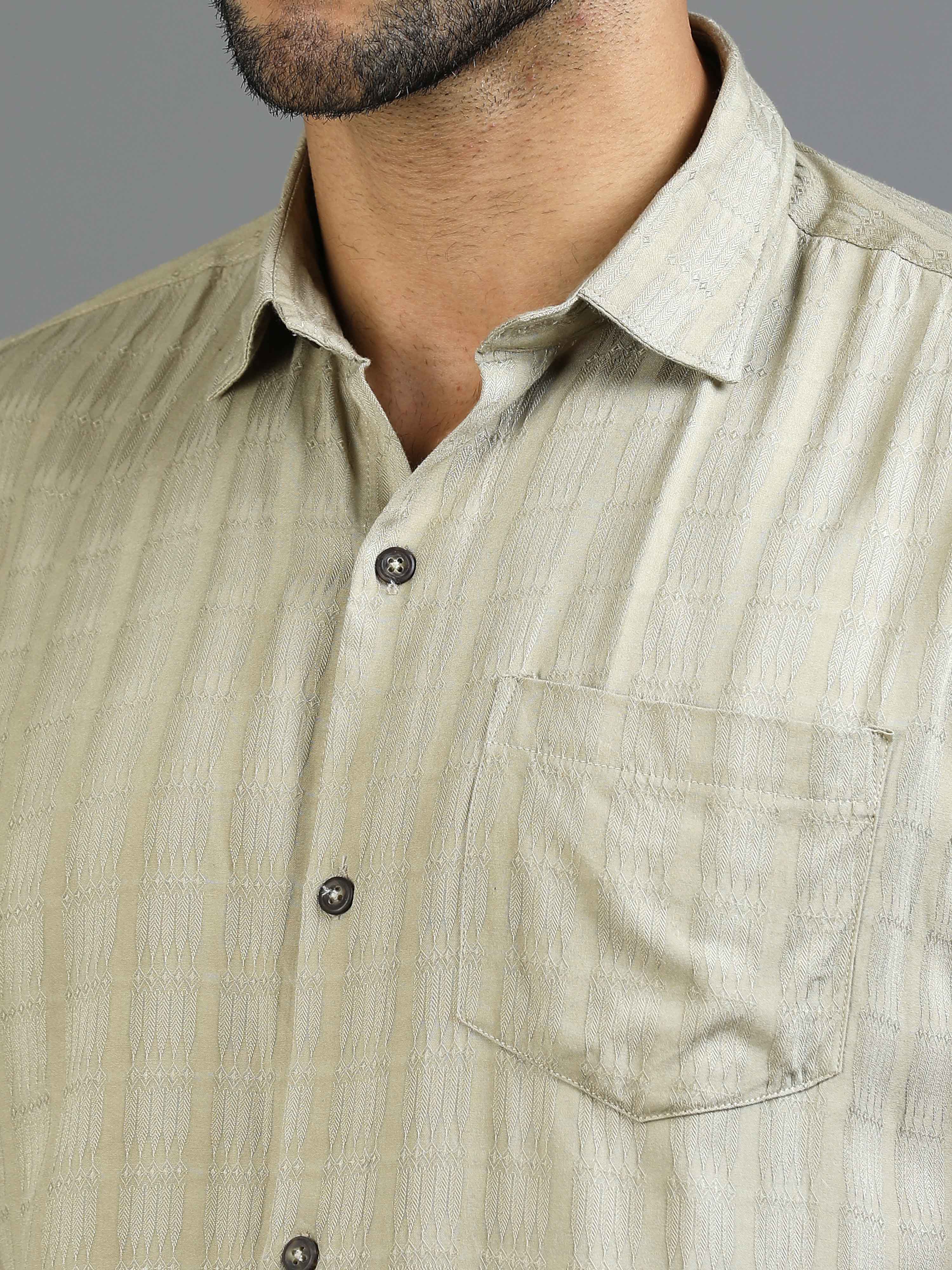 Biege Cotton Lycra Shirt