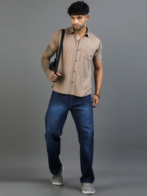 Tawny Brown Cotton Lycra Shirt